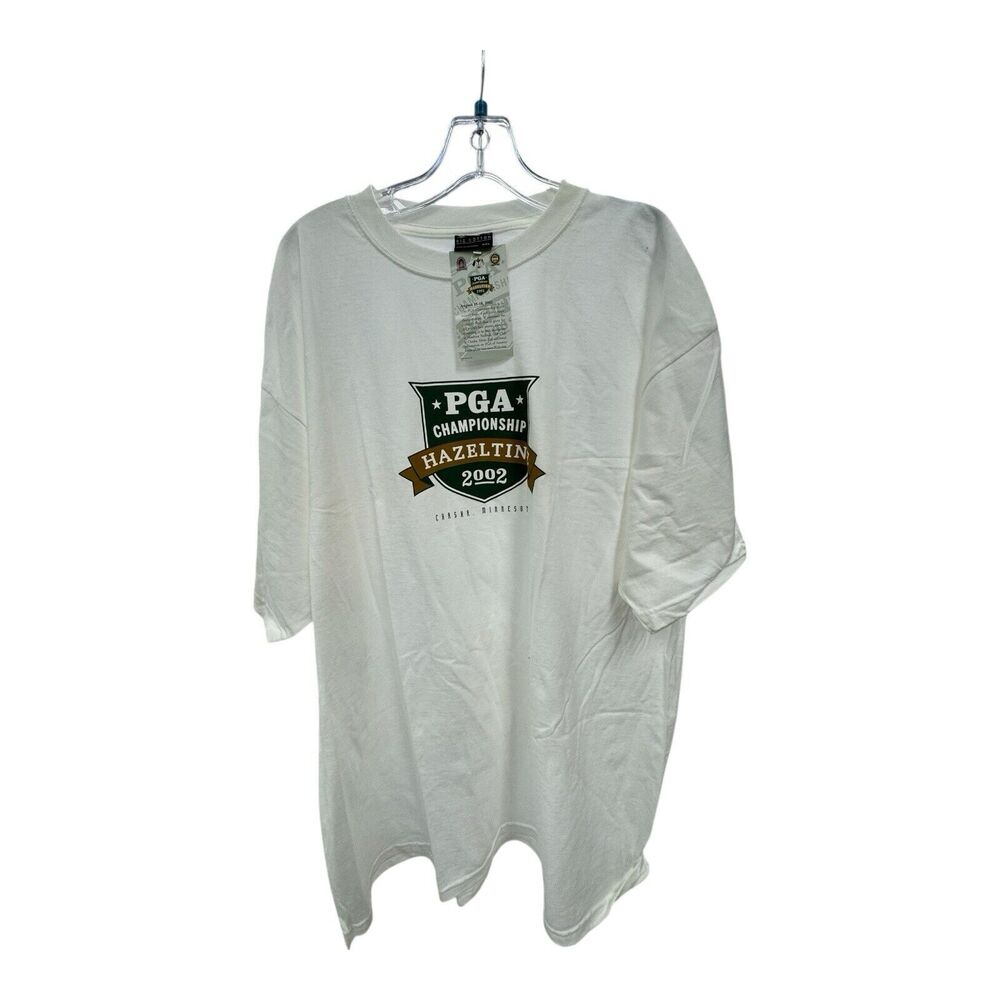 NWT Vintage White Golf Tee Shirt 2002 PGA Championship Hazeltine Minnesota XXL
